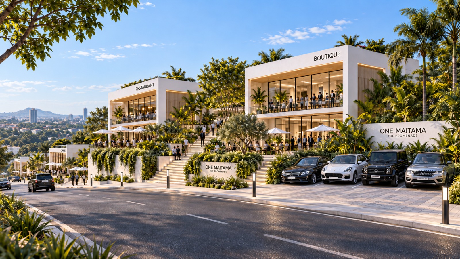 ONE MAITAMA Promenade landscaped commercial frontage