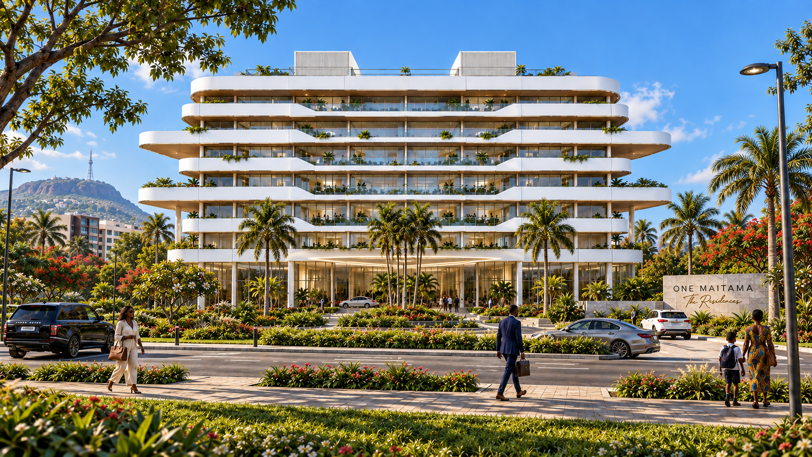 ONE MAITAMA Residences exterior facade rendering