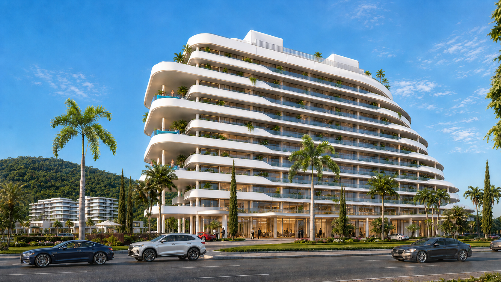 Color street view rendering of the ONE MAITAMA Signature building
